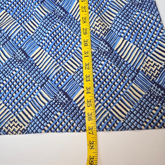 J.McLaughlin Sheath Dress Women XS Blue Geometric Sleeveless Stretch Knit Preppy - Picture 8 of 10